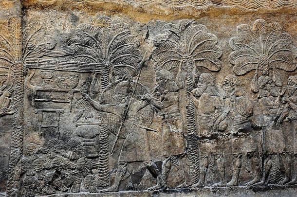 Assyrian military campaign in southern Mesopotamia, 640-620 BC, from an alabaster bas-relief located in the South-West Palace at Nineveh. (Osama Shukir Muhammed Amin / CC BY-SA 4.0)
