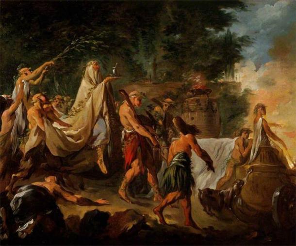 18th century painting of a druid ceremony by Noël Hallé. (Public domain)