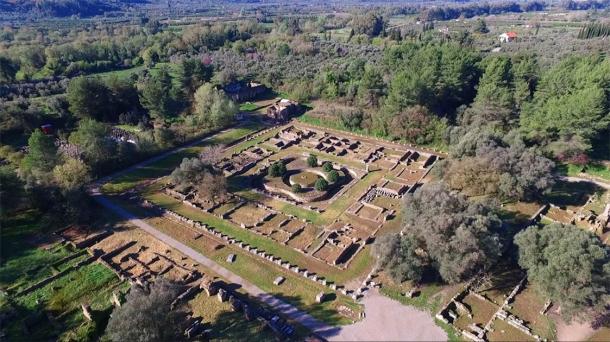 Aerial drone photo of the enthralling ruins of ancient Olympia, birthplace of the Olympic Games. (aerial-drone / Adobe Stock)