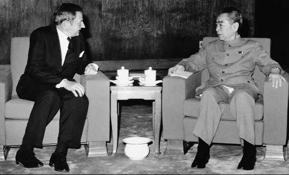 David Rockefeller and high ranking Chinese Communist leader Zhou Enlai in 1973