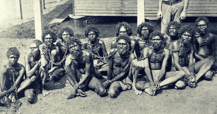 aboriginals in chains australia