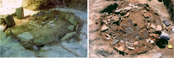 Two of the circular ditch dig sites at the Perdigões complex in Portugal (Perdigões Research Program)