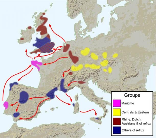 Bell Beaker culture diffusion across Europe (Fulvio314 / CC BY-SA)