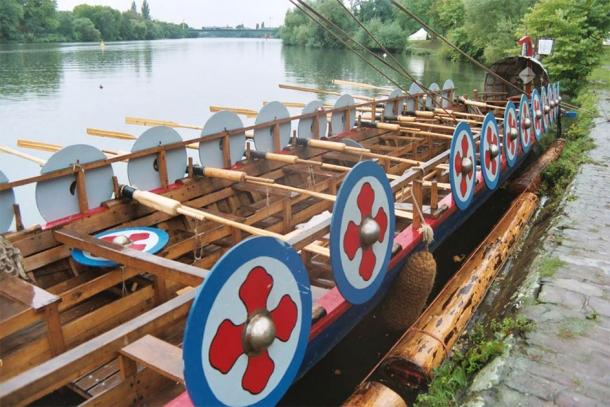 Reconstructed smaller style Roman naval ship. (Courtesy of author)