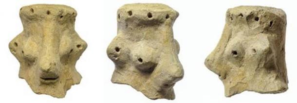 This unusual artifact discovered during excavations at Khirbet Qeiyafa has been the cause of the controversy. (Clara Amit / Israel Antiquities Authority)