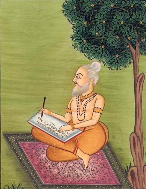 An artist's impression of Sage Valmiki composing the Ramayana. (Public Domain)