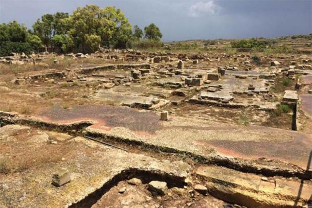 Sections of the Tas-Silġ Roman temple flooring found during restoration work in Malta. (Times of Malta)