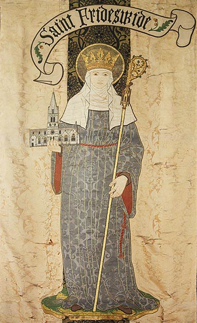 Banner from Christ Church Cathedral in Oxford, showing Saint Frideswide. (Fr Lawrence Lew, O.P. / CC BY-NC-ND 2.0)