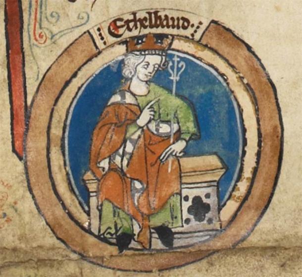 An old painting of Aethelheard, the King of Wessex who pursued Saint Frideswide. (Public domain)
