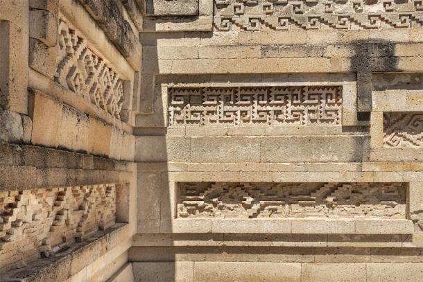 The stone friezes at Mitla, all made without the use of mortar! (LRafael / Adobe Stock)