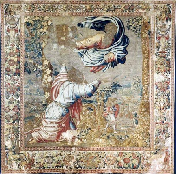 As described in the Book of Deuteronomy, this tapestry from the 1550s by Jan de Kempeneer depicts Moses receiving the tablets. (Public domain)