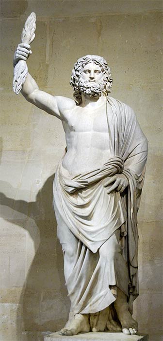 Statue of an anonymous male deity brought to Louis XIV, restored as Zeus by Pierre Granier (1686) (Public Domain)
