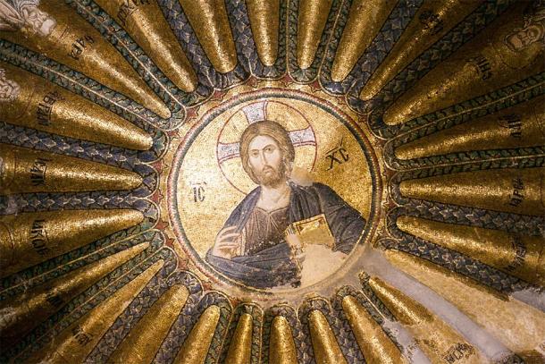 The Holy Saviour was originally a Byzantine Church. Spectacular mosaic in the center of its domed ceiling. Credit: Nastya Tepikina / Adobe Stock