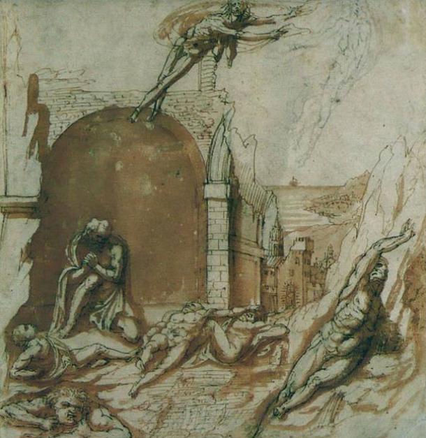 The count Ugolino and his children in prison, visited by hunger (16th Century) Pierino da Vinci