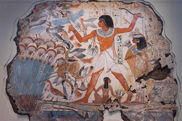 Ancient Egyptian hunting scene from Tomb of Nebamun. Millions of animal and bird mummies have been discovered in Egypt, and meaning that the hunting of birds for religious rituals was very common. (Paul Hudson / CC BY 2.0)