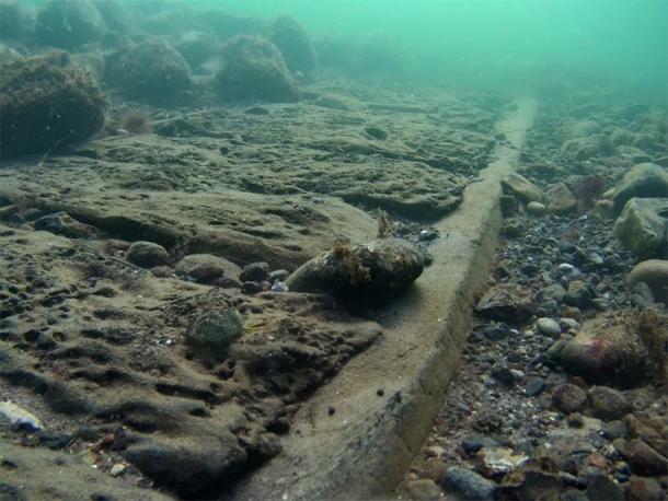 The sunken Danish warship is almost completely buried in the seabed just 150 meters from the Danish coast. (The Viking Ship Museum)