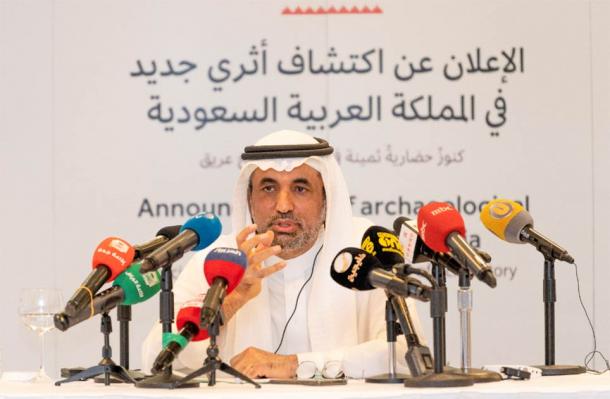 Dr Jasir Al-Herbish, Saudi Heritage Commission CEO, during the press conference. (Heritage Commission Press Release)