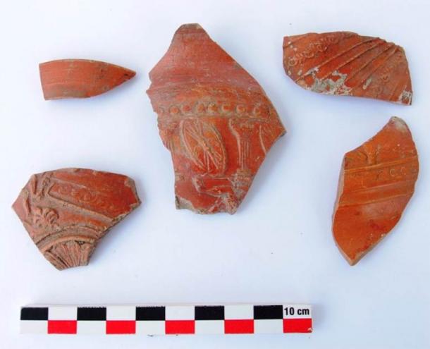 A few of the ancient decorated ceramic fragments found at the Cape Chiroza site. (Burgas Municipality)