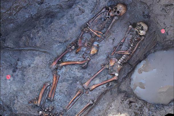 Approx. 1700-year-old skeletons of South Siberian steppe nomads at the archaeological site “Tunnug1”. Credit: Tunnug 1 Research Project.