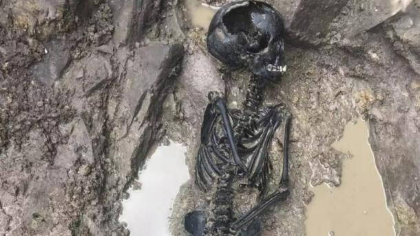 The skeleton was discovered to be that of a child aged between 10 and 12 years of age - most likely a boy