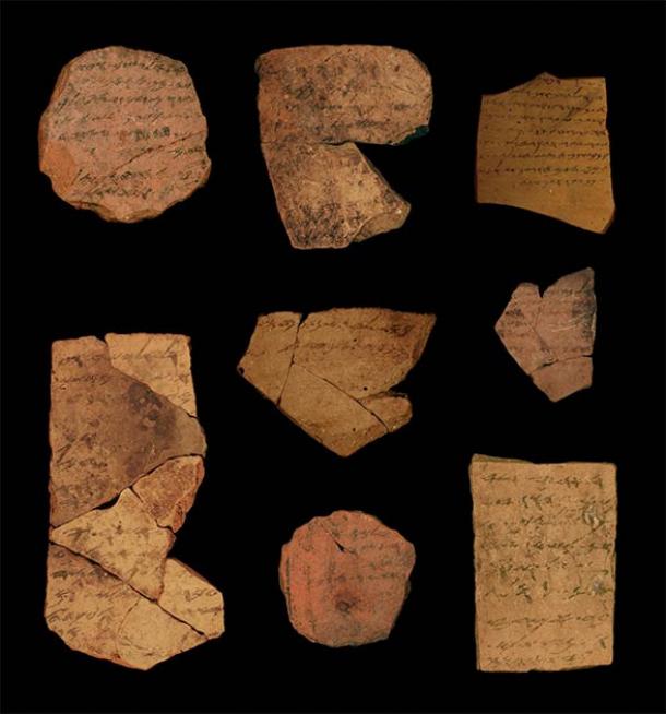 Ancient text shards used in the study. (Michael Cordonsky, Tel Aviv University and the Israel Antiquities Authority)