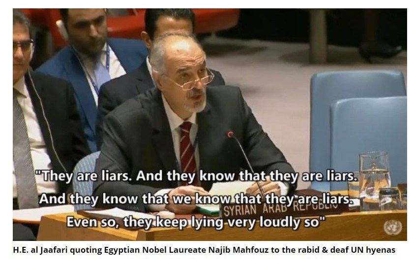 H.E. Bashar al Jaafari noted UNSC being turned into a platform for North Atlantic Treaty Organization to support Turkish aggression against Syria. [Archive]