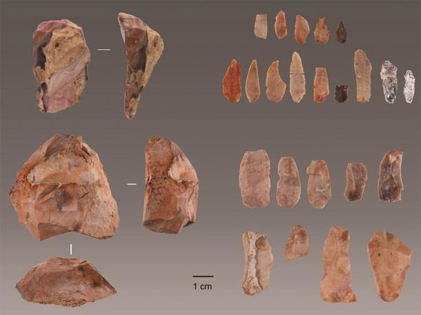 Aurignacian tools discovered in Lapa do Picareiro in central Portugal. (Jonathan Haws / University of Louisville)