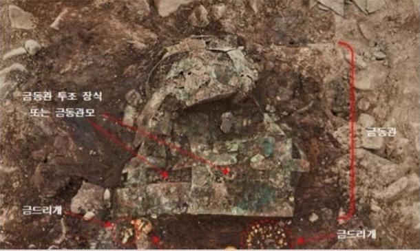 Close up of the coronet found in the elite Silla Kingdom tomb. (Korea Cultural Heritage Administration)