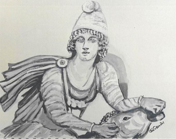 Modern representation of Mithras and the bull. (Image courtesy of Janet Callender)