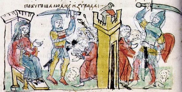 After the death of Igor of Kiev, his wife Olga took control and immediately avenged the death of her husband. (Public domain)