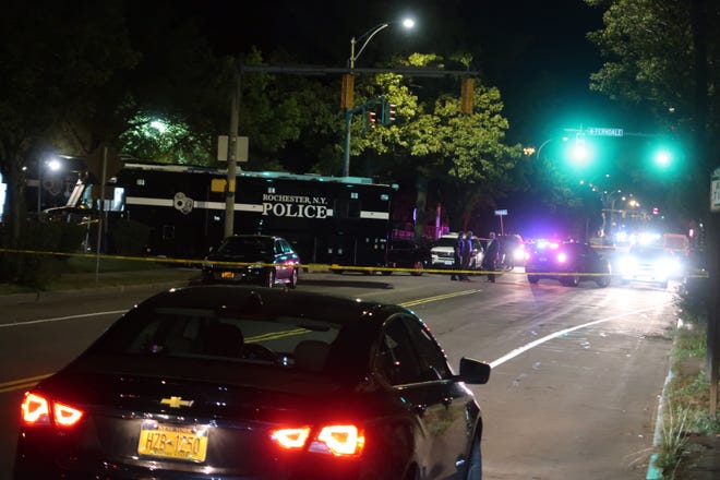Rochester police responded early Saturday, Sept. 19, 2020, to reports of a shooting near the intersection of Goodman Street and Pennsylvania Avenue, not far from the Public Market.