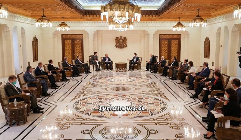 Russian Delegation Meeting President Bashar Assad