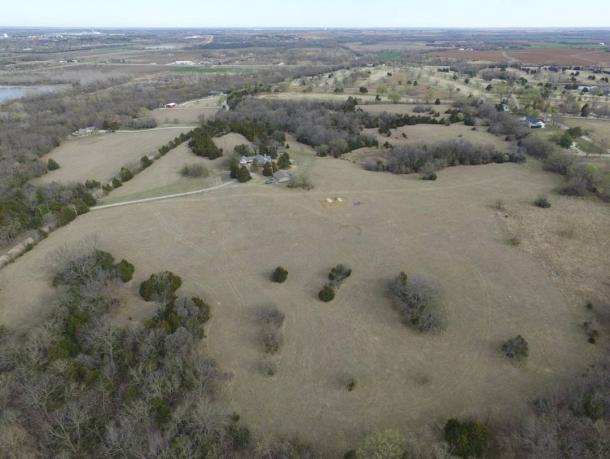 Aerial view of the recently discovered Kansas earthwork site