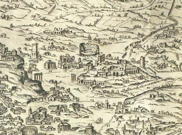 Detail of plan of Rome showing the Palatine. (Peter1936F / CC BY-SA 4.0)