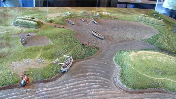 Model of Viking settlement at the L’Anse aux Meadows museum in Newfoundland. (Torbenbrinker / CC BY-SA 3.0)