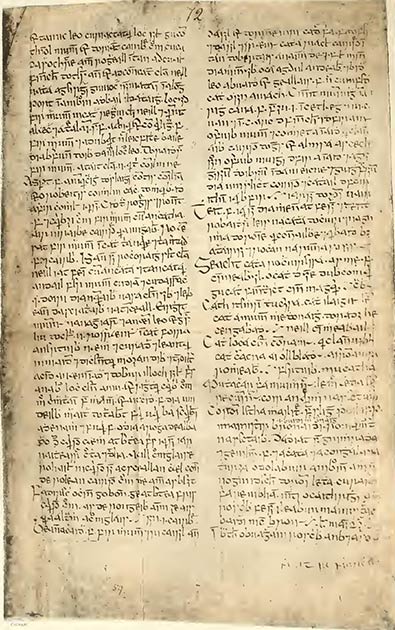 A page from the Book of Lismore, the medieval book that was recently returned to Ireland by an English aristocratic family. (Public domain)