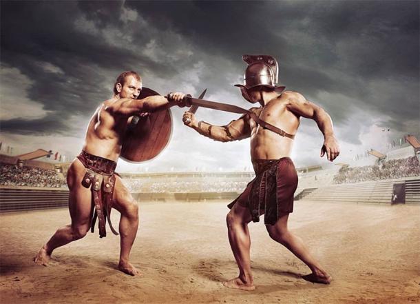 Gladiators fighting on the arena of the Colosseum (Fotokvadrat / Adobe Stock)