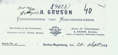 Letter from the Gruson Factory