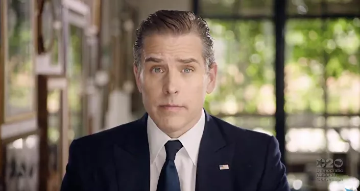 This video grab made on 20 August 2020 from the online broadcast of the Democratic National Convention, which was held virtually amid the novel coronavirus pandemic, shows former vice president and Democratic presidential nominee Joe Biden's son Hunter Biden speaking during the last day of the convention. 