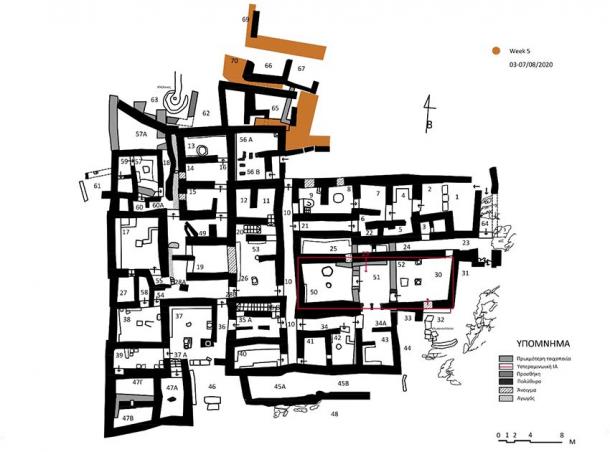 Map of the complex currently under excavation at Zominthos (AIA)