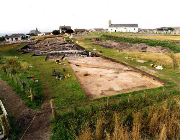 Excavation area around St Colman’s Church, Portmahomack. (FAS Heritage)