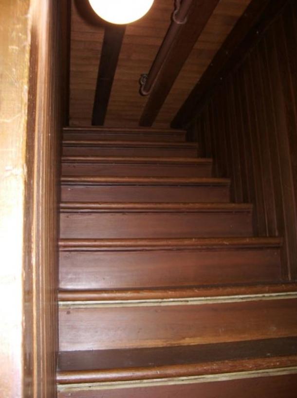Staircase to nowhere in Winchester Mystery House. Did Sarah construct these features to confuse the unsettled spirits of those killed by Winchester rifles?