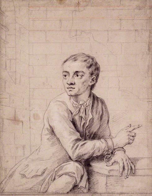 Sketch of 18th-century thief Jack Sheppard shortly before his execution in 1724. (Public Domain)
