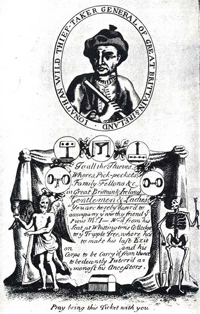 Gallows ticket for the hanging of Jonathan Wild. (Public Domain)