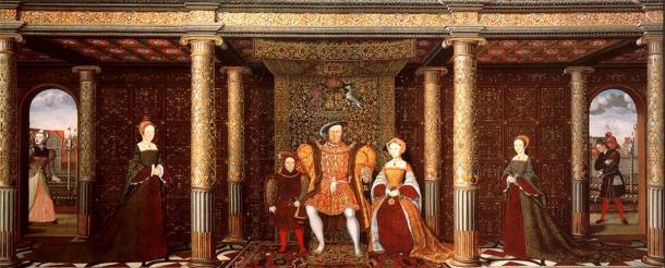 Painting depicting the family of Henry VIII, showing his court jester Will Sommers on the right. Sommers was the most famous of the king’s court jesters and held high favor with him, remaining in his service until the end of his life. (Public domain)