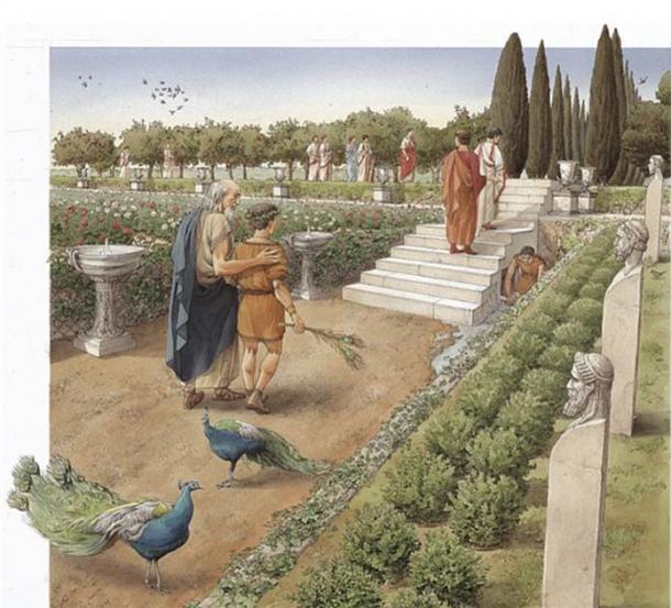 An artist’s rendition of what the Caligula palace gardens might have looked like. (Soprintendenza Speciale di Roma)