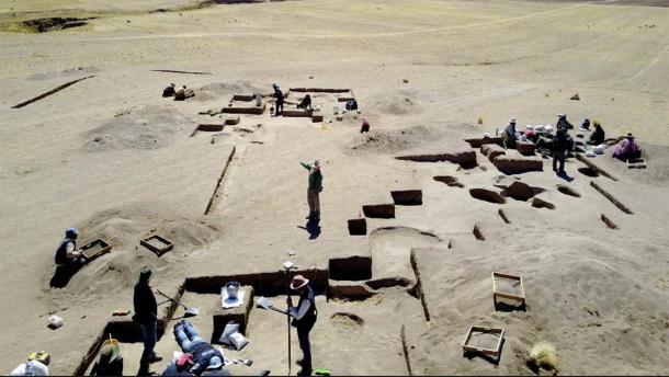 Excavations at Wilamaya Patjxa in Peru, where the female hunter burial was found. (Randall Haas / University of California, Davis)