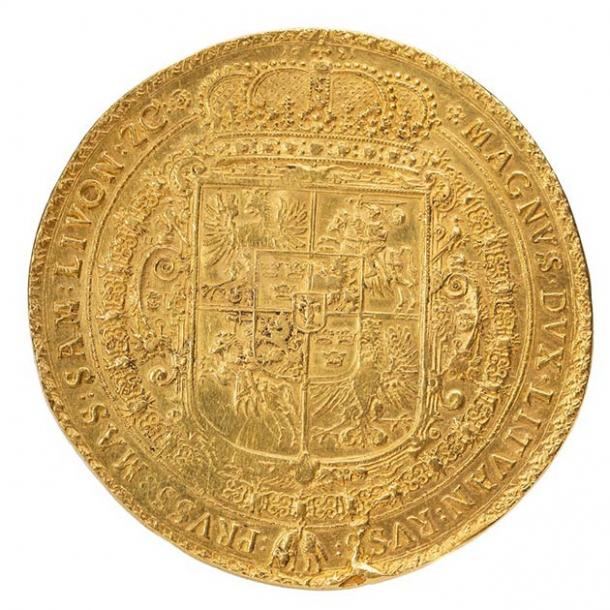 The front side of the 1621 gold Polish coin. (DESA Unicum)