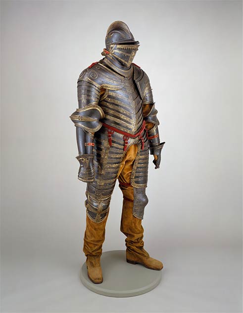 King Henry VIII's Italian-made suit of armor created in about 1544, 8 years after his last jousting fall, when he was already quite obese and ill. (Metropolitan Museum of Art / CC0)