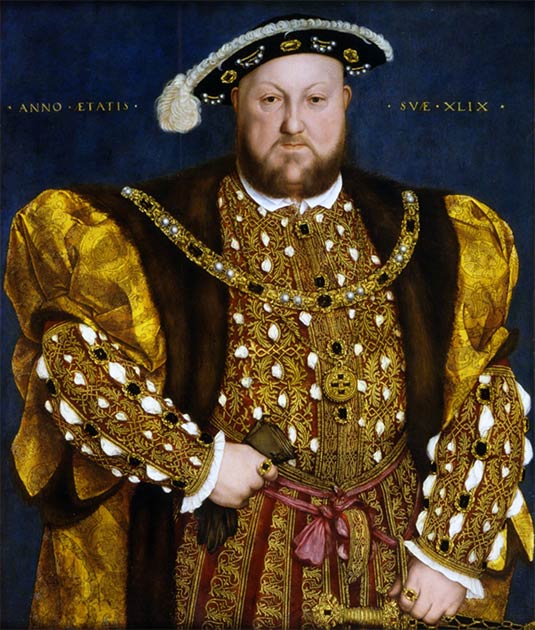 Portrait of King Henry VIII (1491-1547) painted in 1540: 7 years before death and 4 years after his last fall from a jousting horse. (Hans Holbein / Public domain)